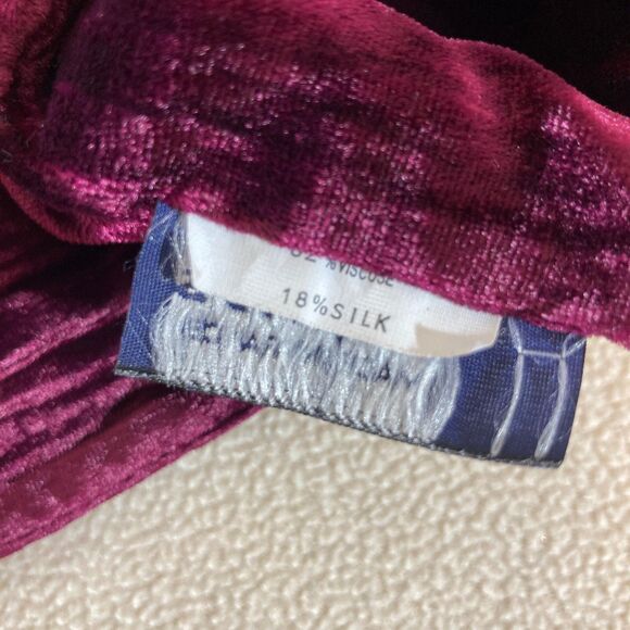 Vtg Ganteb's Silk Blend Scarf and Glove Set Made in France Burgundy Black Velvet - Picture 7 of 14